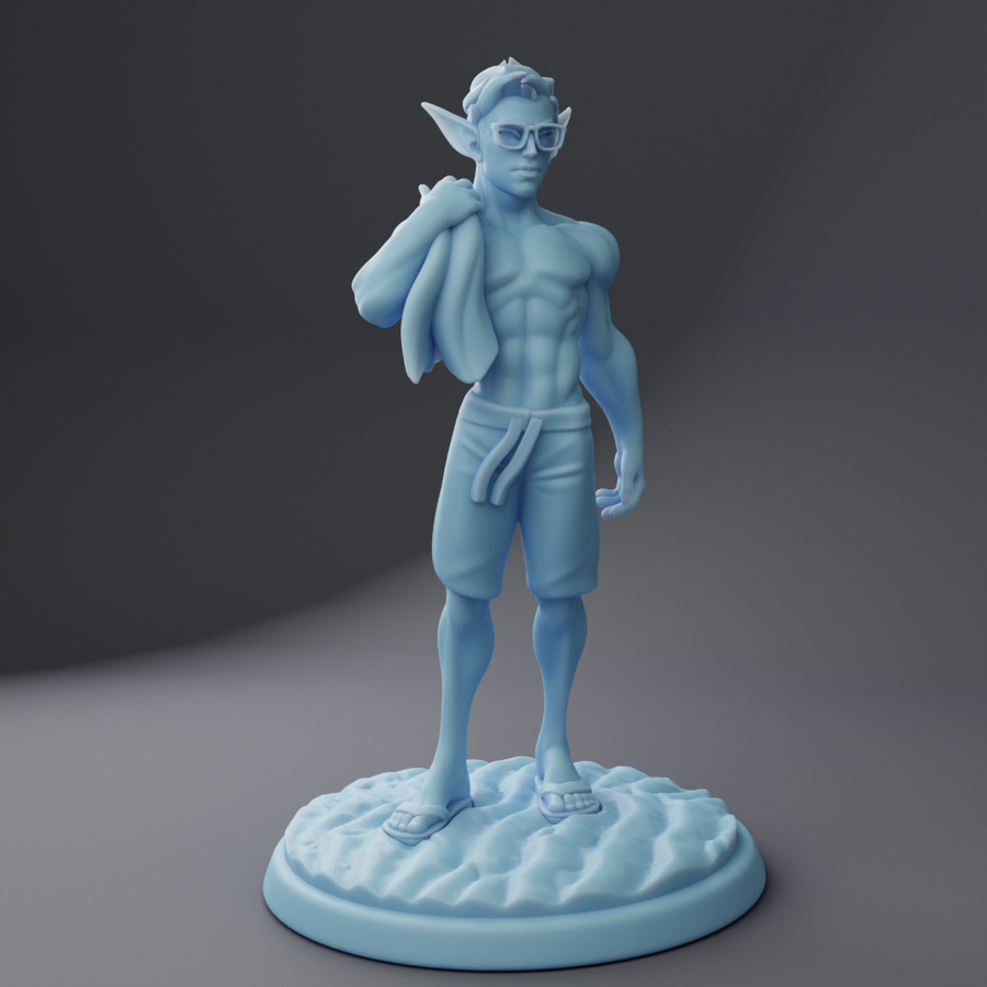 Beach Ascii, the Elf Fantasy Resin Miniature DnD Figure TTRPG