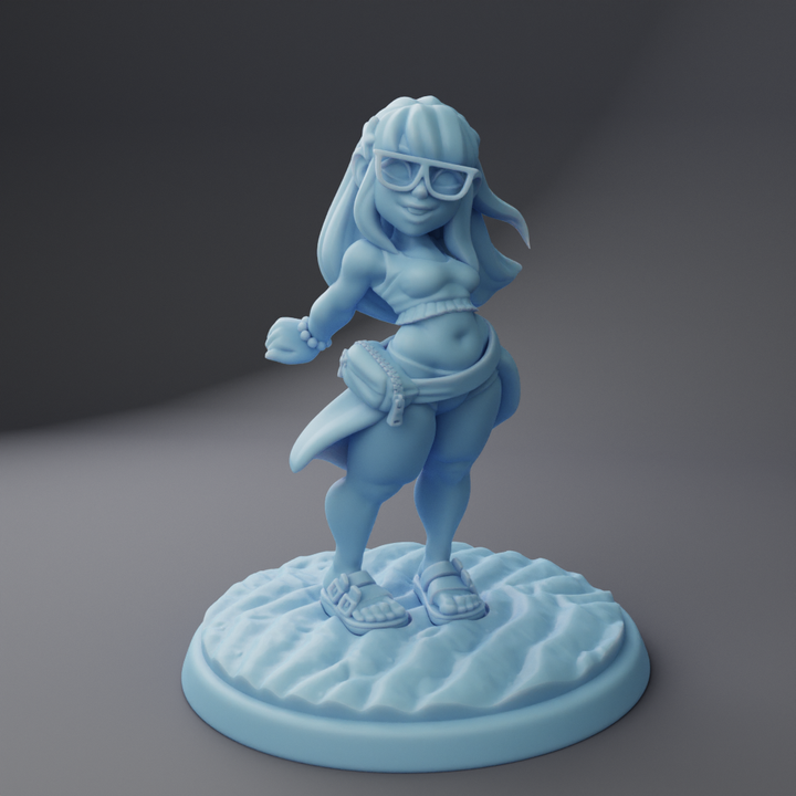 Beach Bernadette, the Gnome Fantasy Resin Miniature DnD Figure TTRPG
