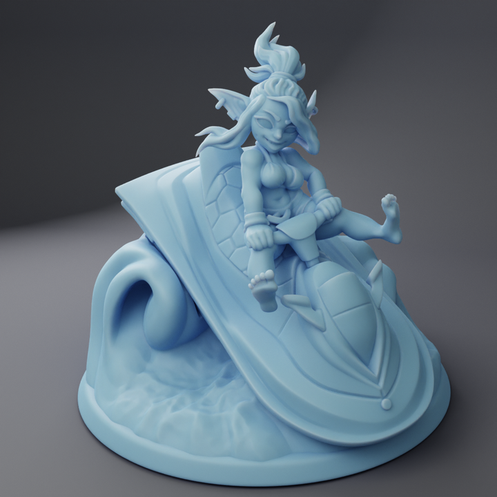 Barb and Jane Jetski Dioramal Diorama Fantasy Pinup Miniature DnD figures