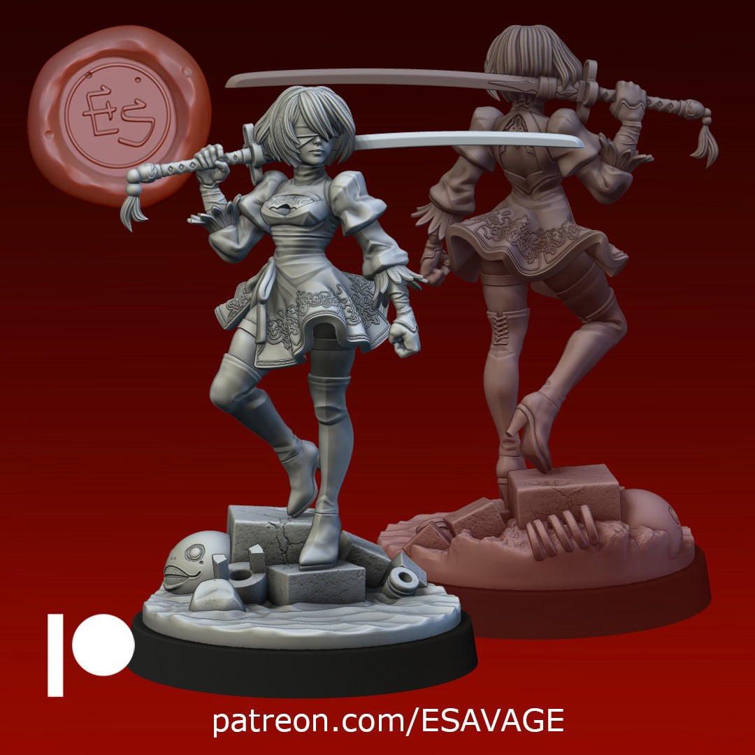 2B Pinup Miniature Resin Miniature Sci-Fi Miniature