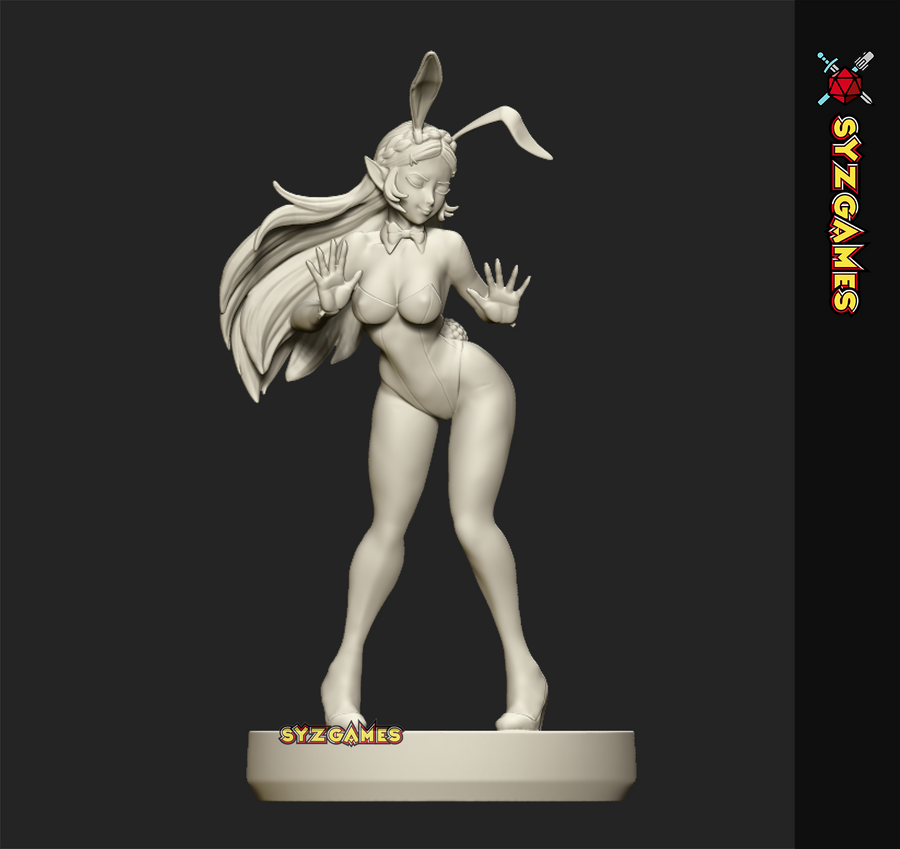 Zelda Bunny Elf Dancer Pinup Miniature DnD Fantasy Resin Minis Pathfinder