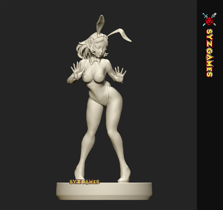 Zelda Bunny Elf Dancer Pinup Miniature DnD Fantasy Resin Minis Pathfinder