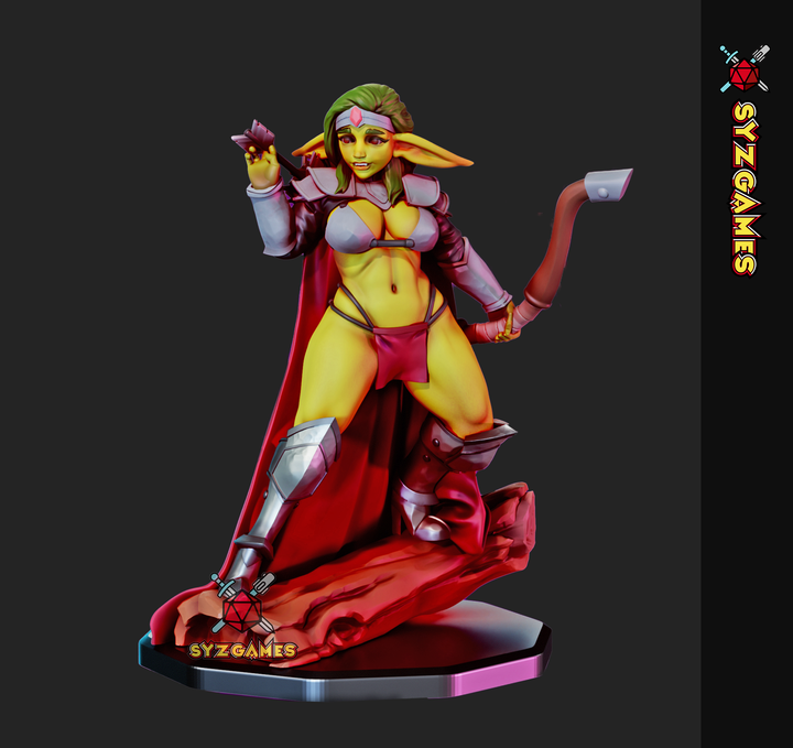 Flora Goblin Archer Pinup Miniature DnD Resin Miniature NSFW TTRPG