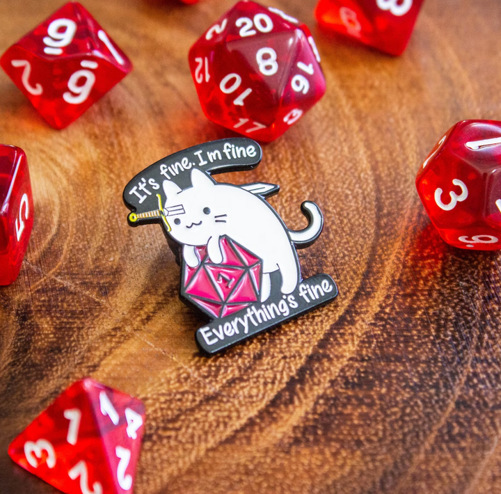 It's Fine Cat Badge Enamel Pin Broach