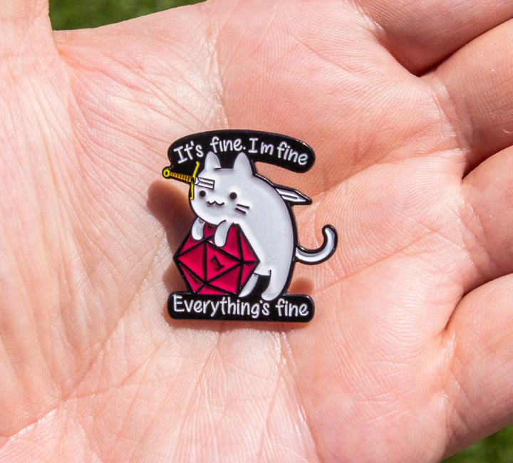It's Fine Cat Badge Enamel Pin Broach