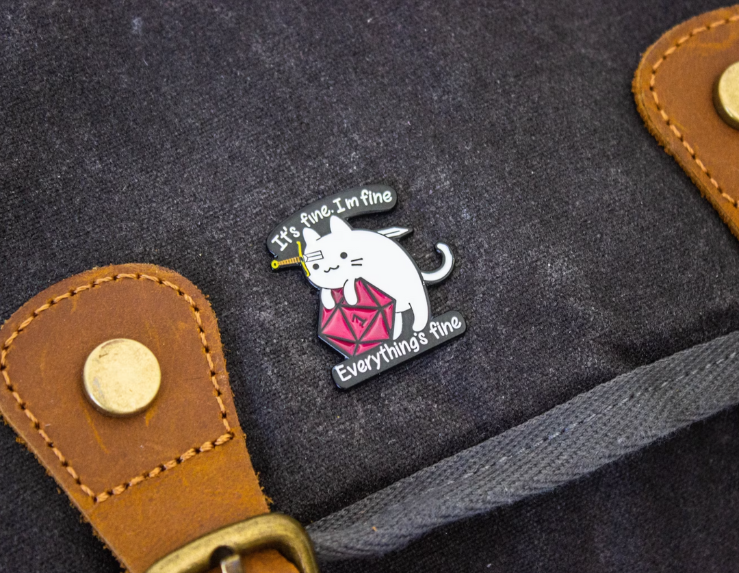 It's Fine Cat Badge Enamel Pin Broach