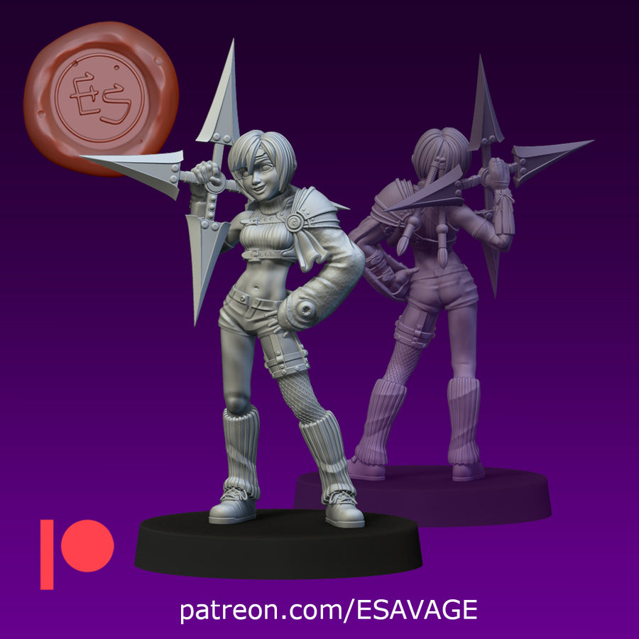 Yuffie FFVII Final Fantasy Resin Miniature  DnD figure Pathfinder TTRPG