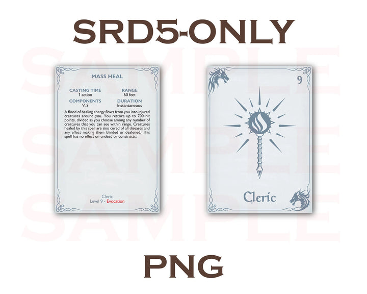 DnD Spell Cards Digital Download