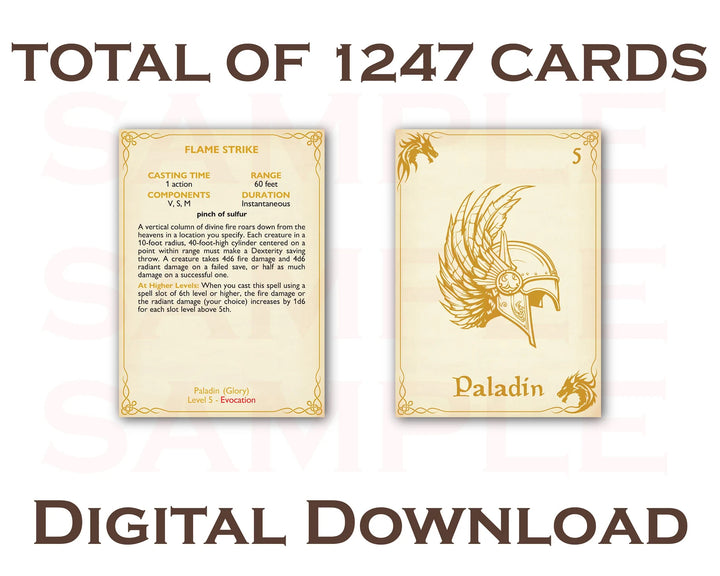 DnD Spell Cards Digital Download