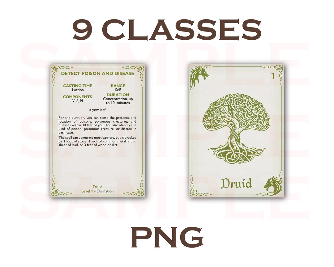 DnD Spell Cards Digital Download