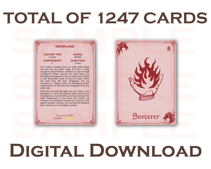 DnD Spell Cards Digital Download
