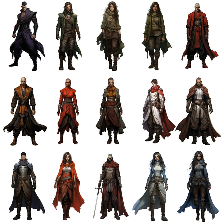 100+DnD Character Art, DnD SVG PNG, Transparent Background Digital Download