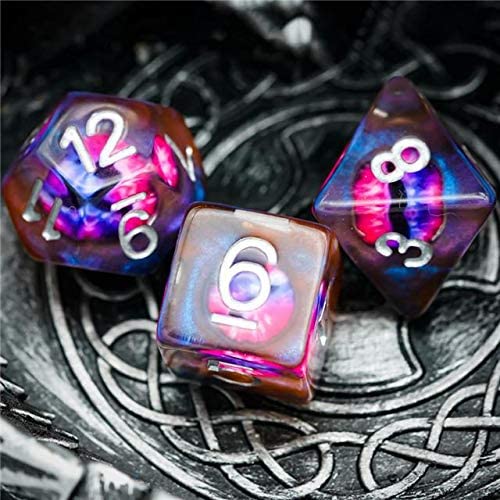 Ensemble de dés Longan en cristal polyédrique, œil de dragon