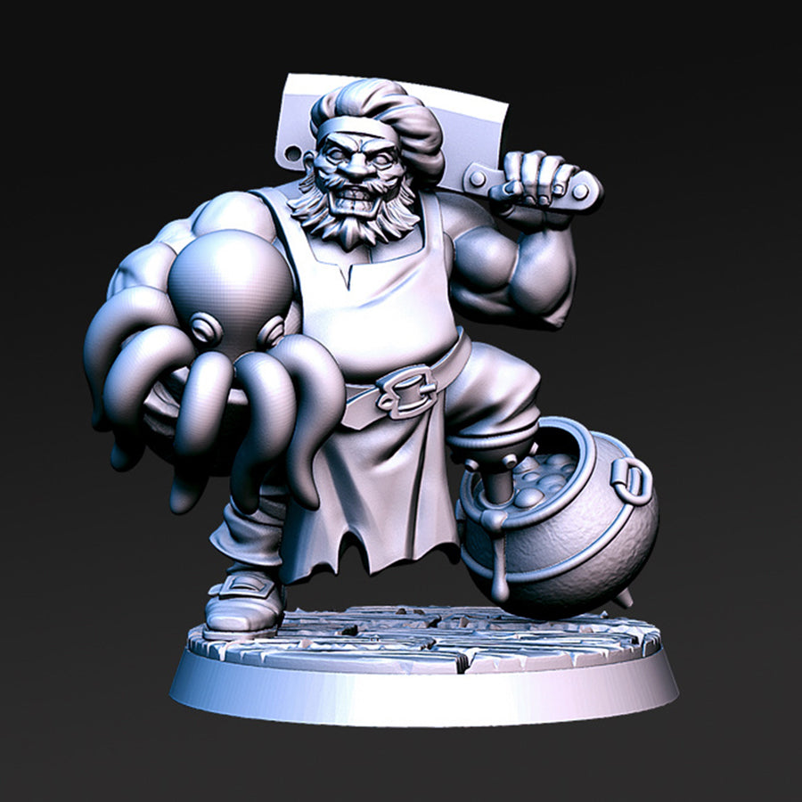 Badolff Dwarf Chef Fantasy Minis DnD Warhammer Roleplaying D&D