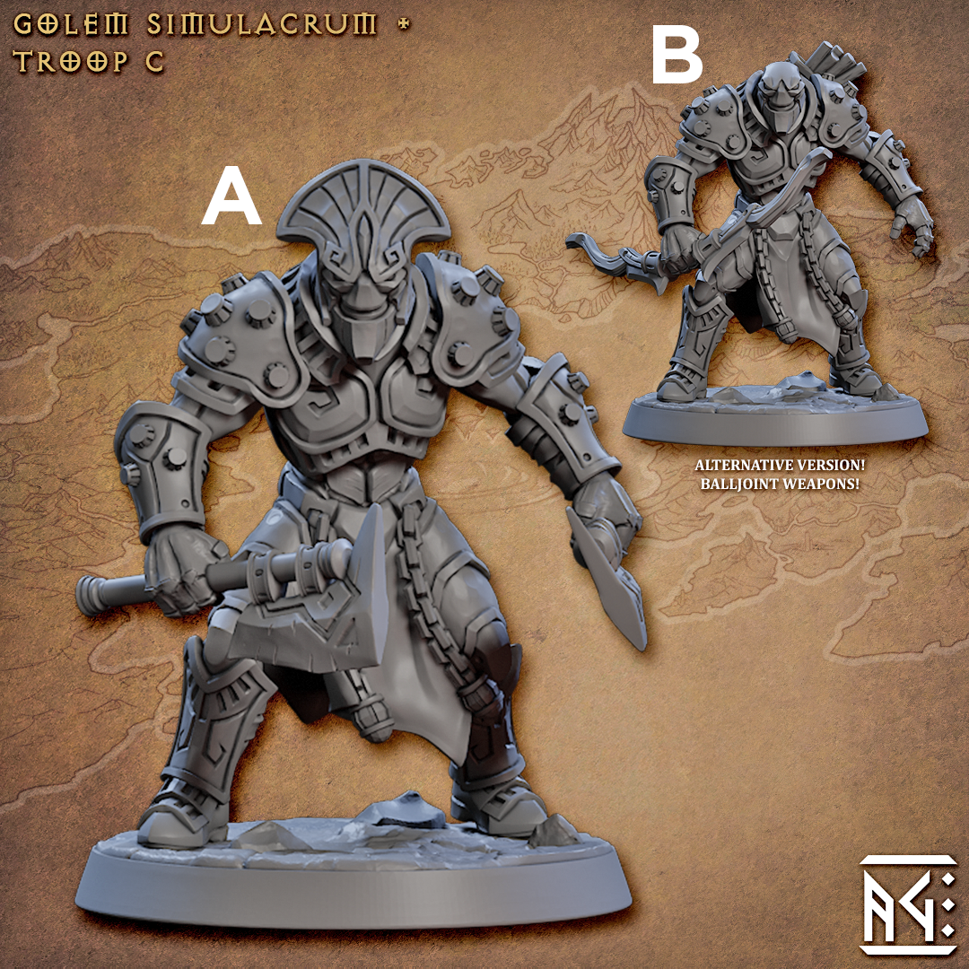 Golem Guard Miniature Dungeons and Dragons Mini RPG Tabletop