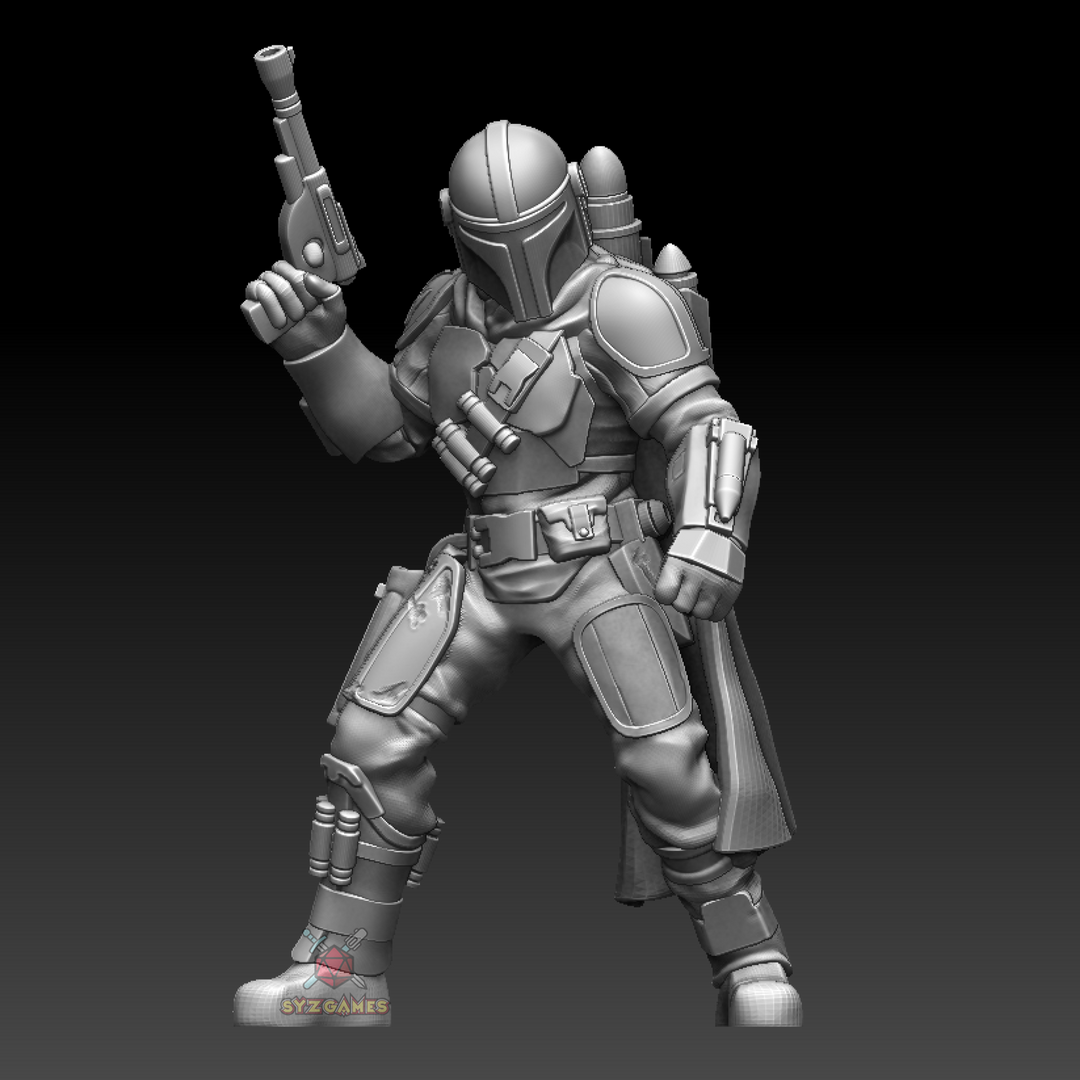 Der Mandalorianer mit Umhang und Jetpack