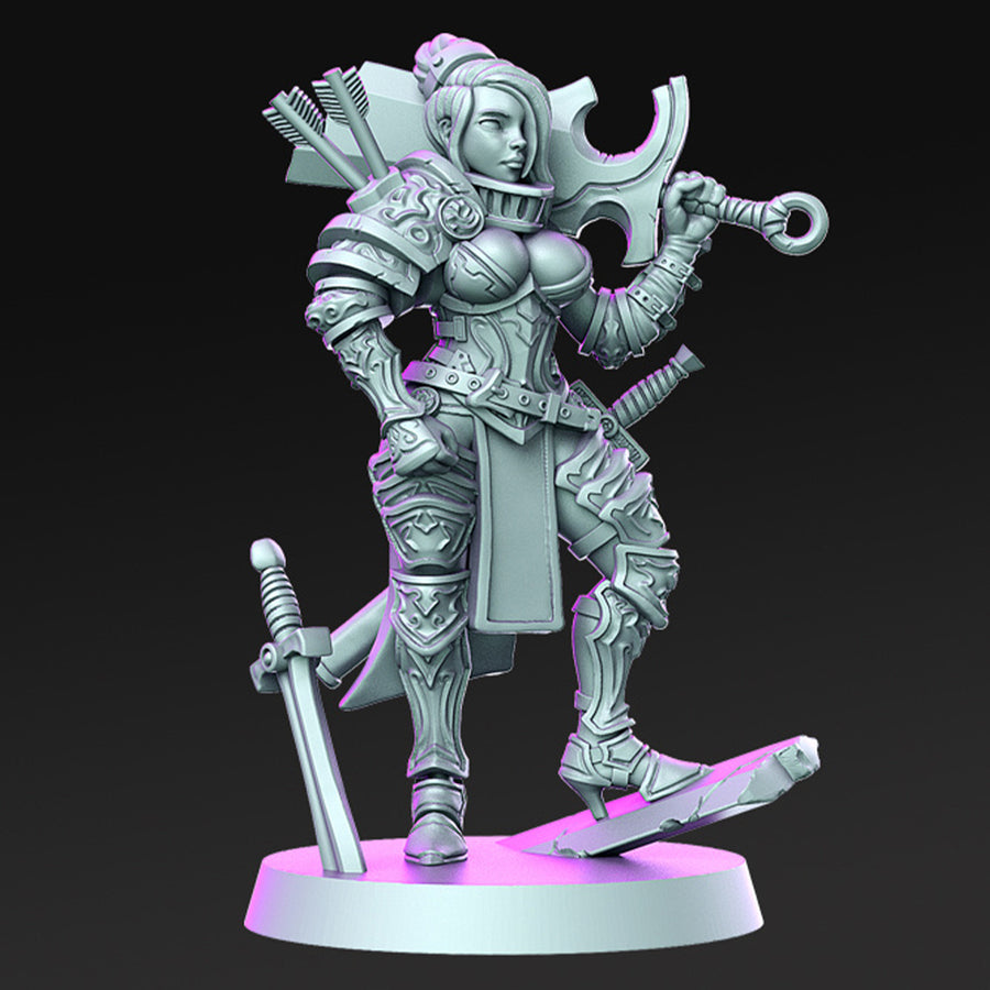 Rose Female Soldier Fantasy Minis DnD Warhammer Roleplaying RPG Pinup