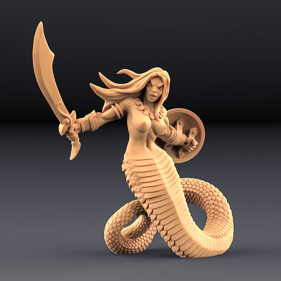 Snakewoman  Guards | AMAZONS | 32mm or 28mm Fantasy Miniature | D&D| Tabletop Game | RPG | Artisan Guild