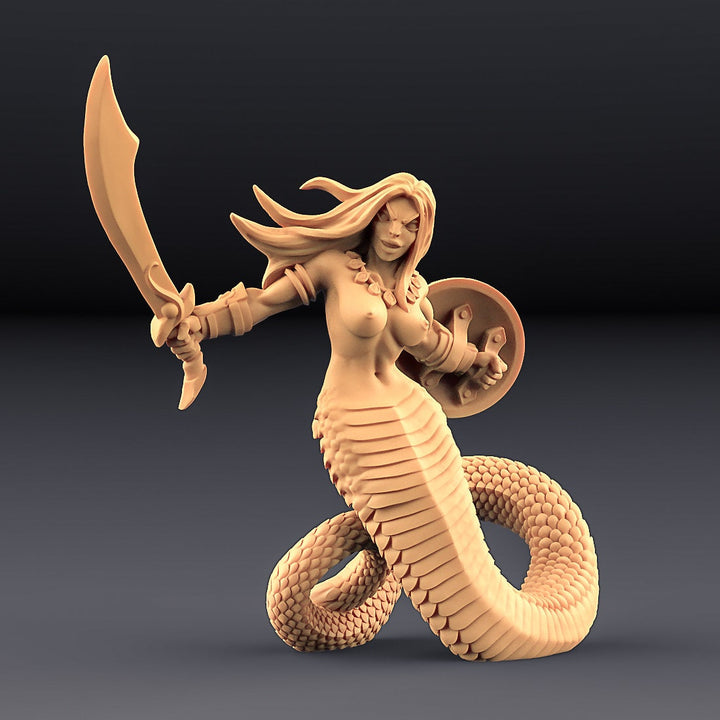 Snakewoman  Guards | AMAZONS | 32mm or 28mm Fantasy Miniature | D&D| Tabletop Game | RPG | Artisan Guild