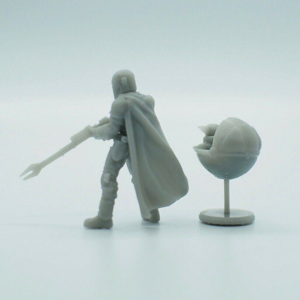 Custom Star Wars Legion | The Mandalorian with Standalone Baby Yoda | Sci-Fi Miniature | DnD