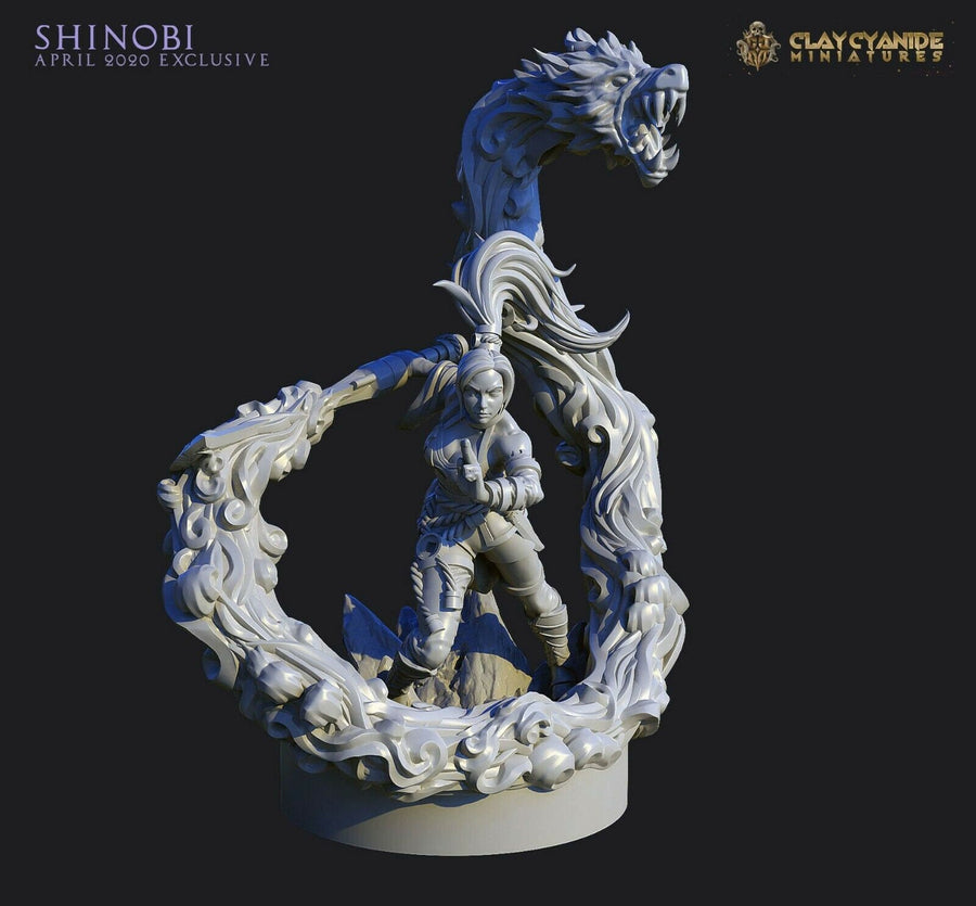 Shinobi | Fantasy Miniature | D&D Tabletop RPGs RolePlaying Warhammer | Clay Cyanide