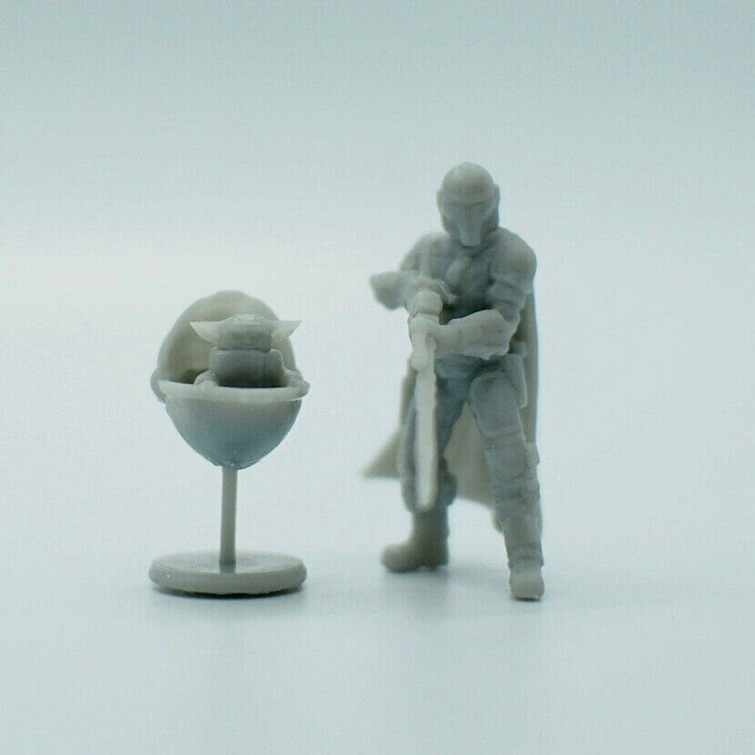 Custom Star Wars Legion | The Mandalorian with Standalone Baby Yoda | Sci-Fi Miniature | DnD