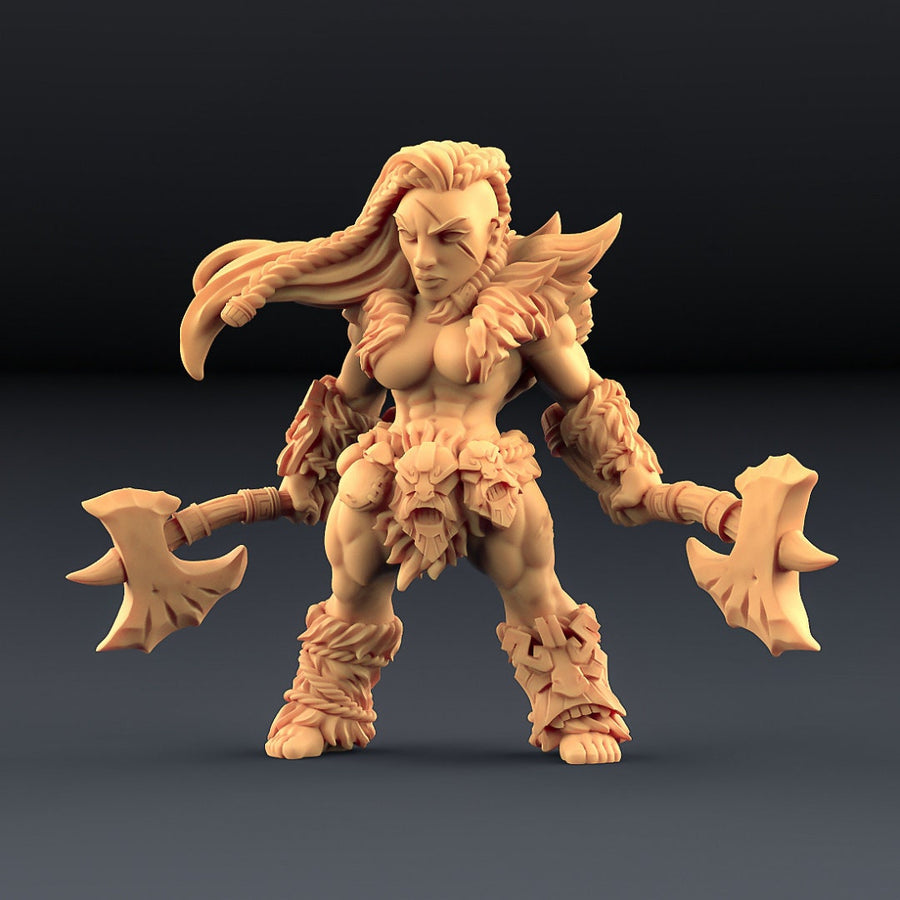 Hildara Bloodrage - Dwarf Berserk Heroine | AMAZONS | 32mm or 28mm Fantasy Miniature | D&D | Artisan Guild