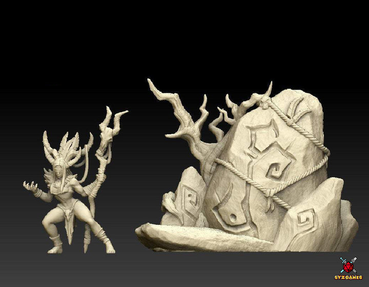 Amazon Shaman, Ritual Stone Fantasy Minis DnD Warhammer Roleplaying