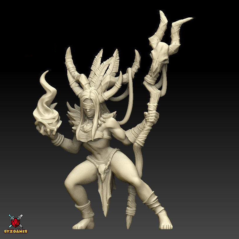 Amazon Shaman, Ritual Stone Fantasy Minis DnD Warhammer Roleplaying