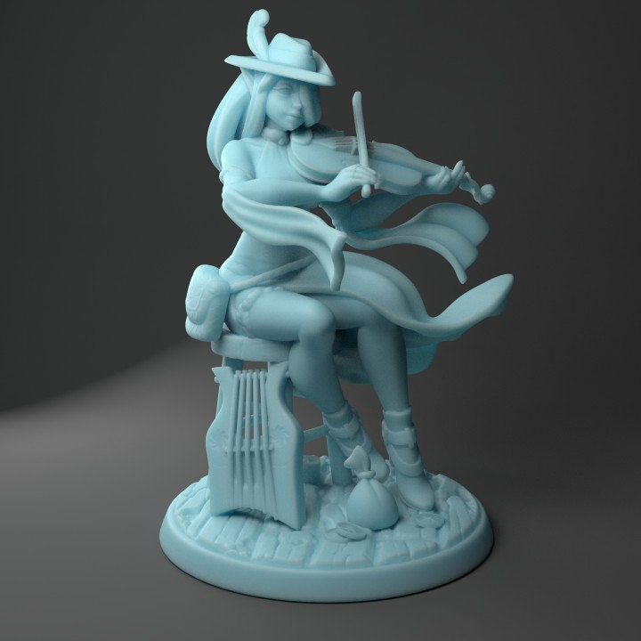 Silv the Elf Bard | Fantasy Miniature | D&D | Tabletop Game | RPG | Twin Goddess