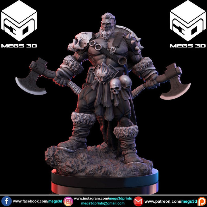 Barbarian Warrior Fantasy Miniature DnD Warhammer Roleplaying  RPG D&D