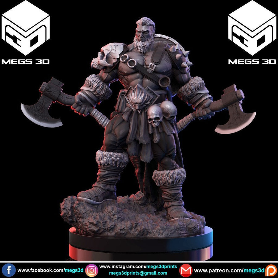 Barbarian Warrior Fantasy Miniature DnD Warhammer Roleplaying  RPG D&D