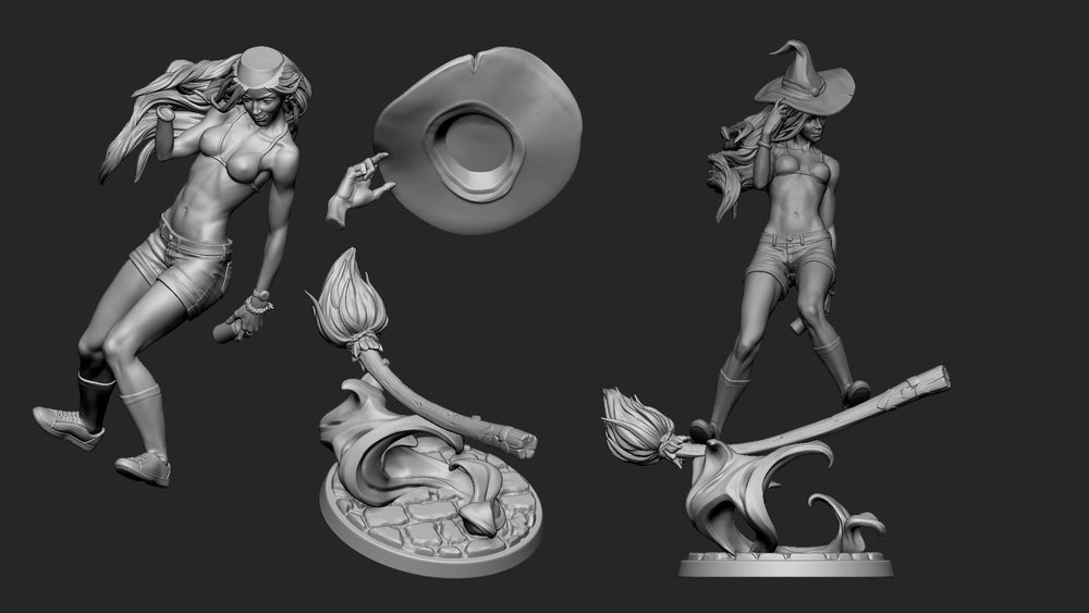 Anita Young Witch - 75mm Pinup Aarakocra Harpy Fantasy Minis DnD Warhammer Roleplaying
