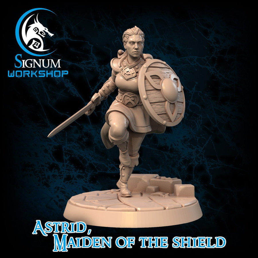 Astrid, Maiden of the Shield Fantasy Minis DnD Warhammer Roleplaying