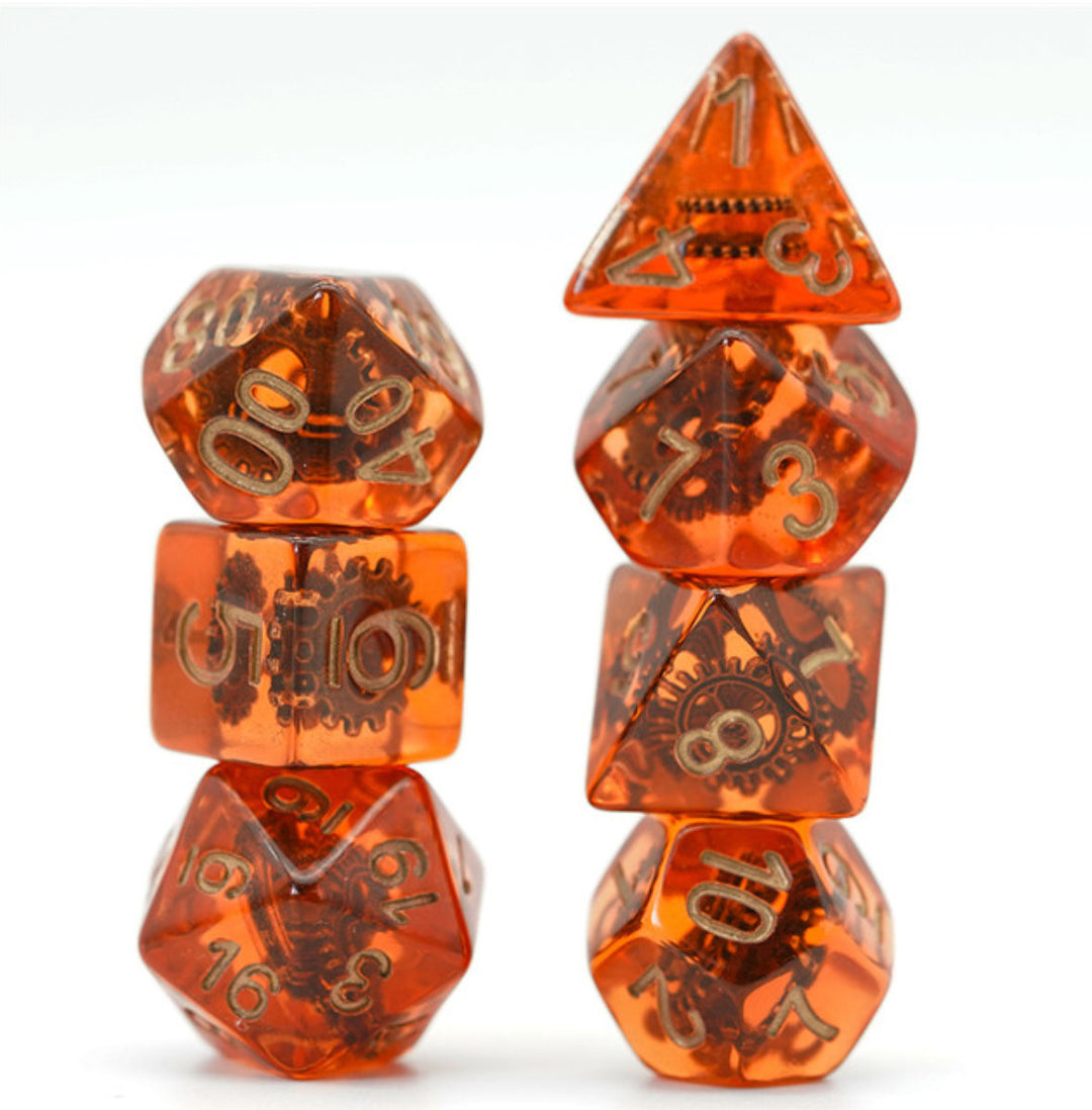 Jeu de dés polyédriques Engine Steampunk