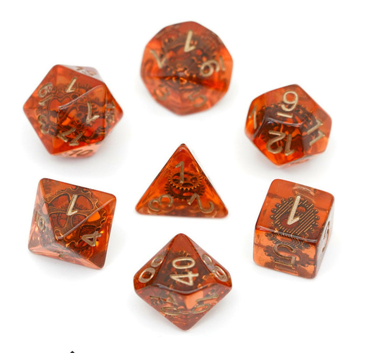 Jeu de dés polyédriques Engine Steampunk