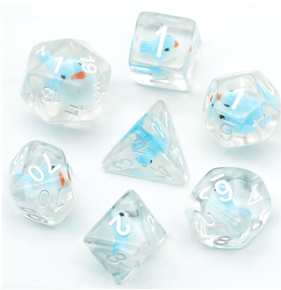 Jeu de dés polyédriques Little Blue Bird