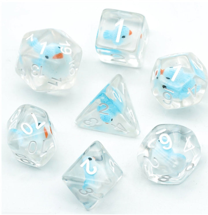Jeu de dés polyédriques Little Blue Bird
