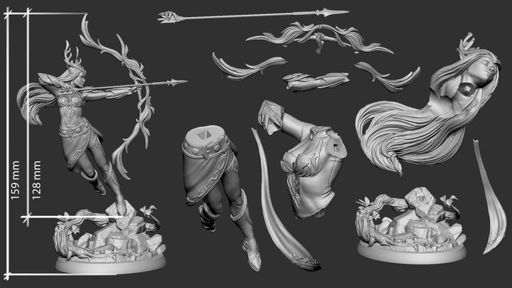 Niel - Elf Queen | Fantasy Resin Miniature | D&D | RPG | Tabletop Game | White Werewolf Tavern