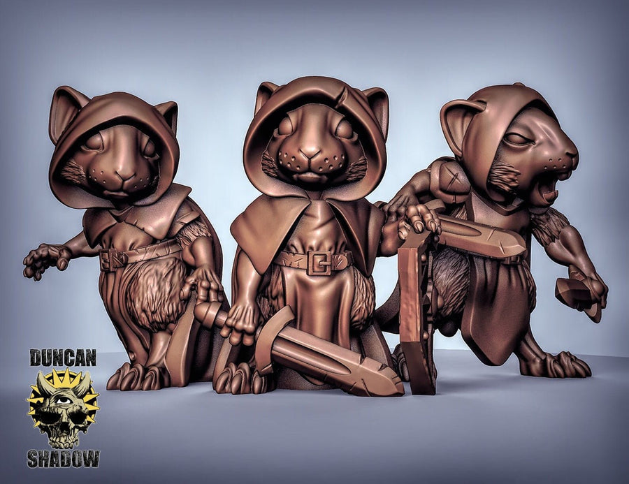 Mousling Rangers | Fantasy Resin Miniature | D&D | RPG | Tabletop Game | Duncan Shadow Louca