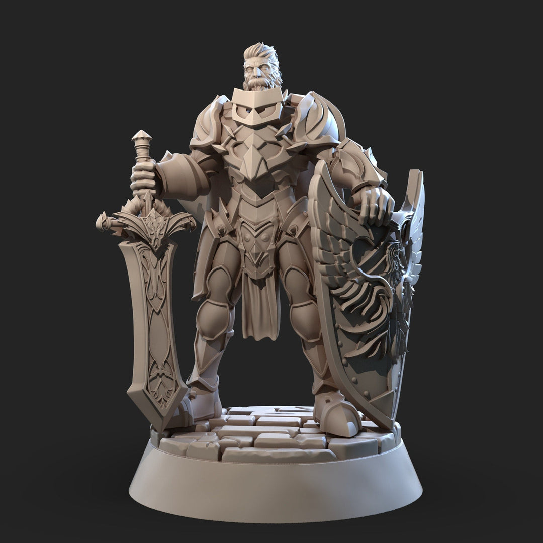 Alvertos - Paladin  | Fantasy Resin Miniature | D&D | RPG | Tabletop Game | Moonglaive Studios