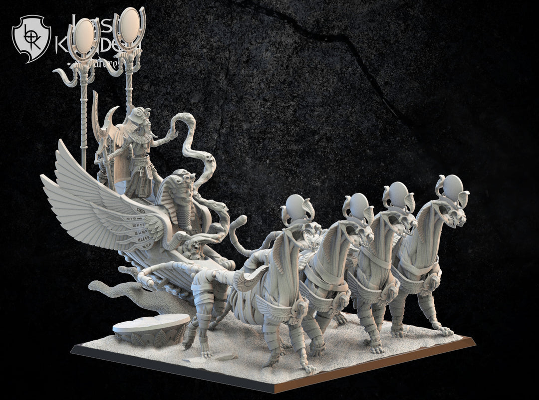 Pharaoh Akhenaten on Sta Chariot