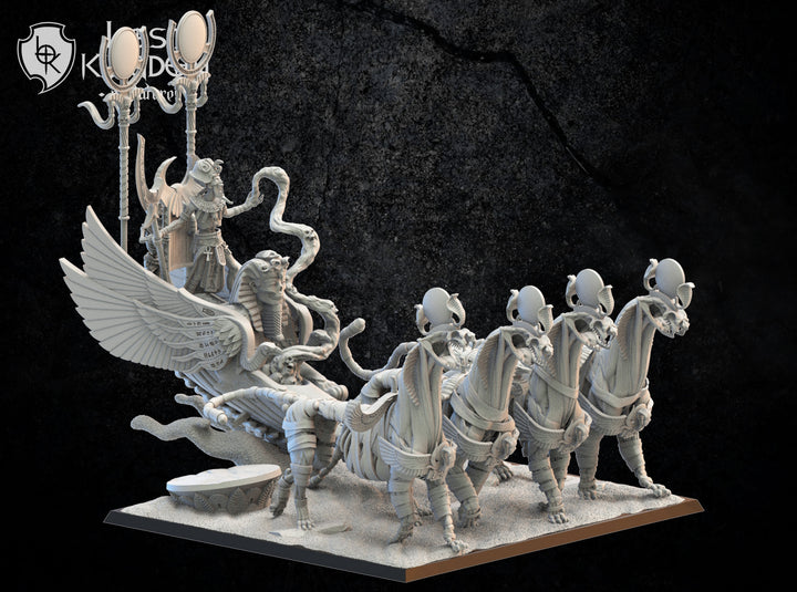Pharaoh Akhenaten on Sta Chariot