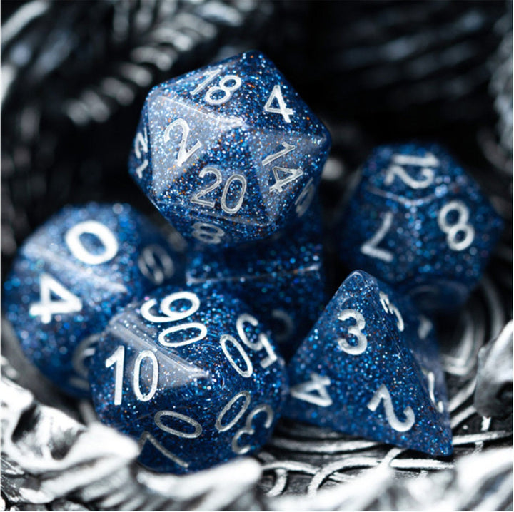 Endless Night - Jeu de dés à paillettes bleu profond