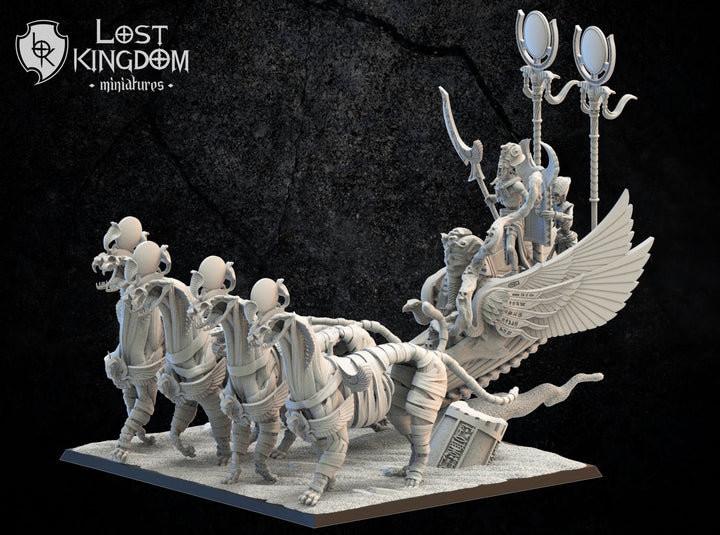 Pharaoh Akhenaten on Sta Chariot