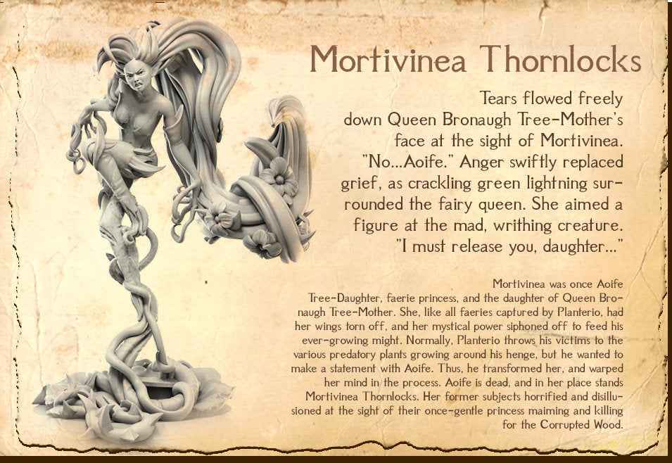 Mortivinea Thornlocks | Fantasy Resin Miniature | D&D or Warhammer | RPG | Tabletop Game | 3Dartdigital