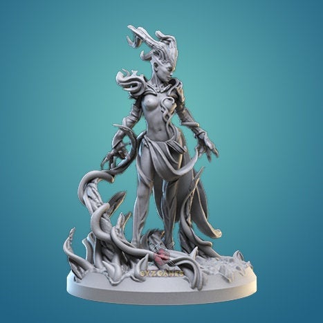 Dark Dryad | Fantasy Resin Miniature | D&D or Warhammer | RPG | Tabletop Game | 3Dartdigital