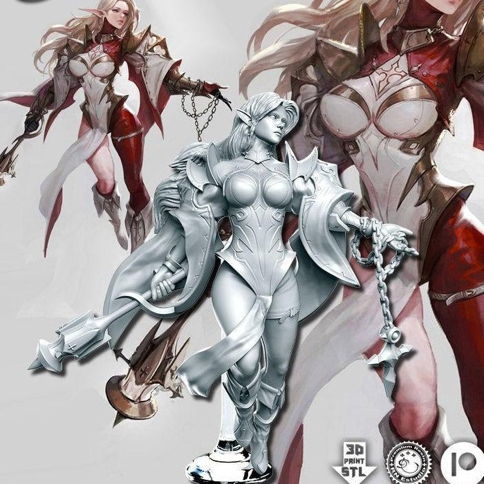 Cleric - 75mm Pinup | Fantasy Miniature | D&D or Warhammer | RPG | Tabletop Game | Pathfinder | RN Estudio