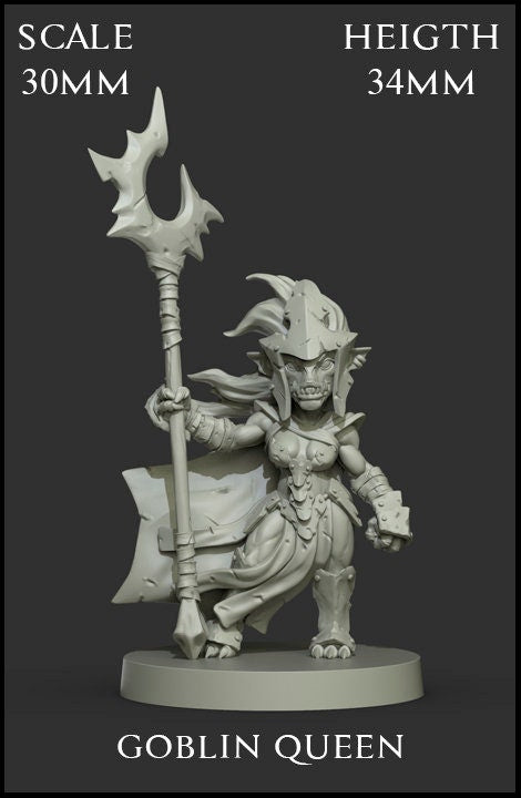 Goblin Queen | Fantasy Miniature | D&D | Tabletop Game | RPG
