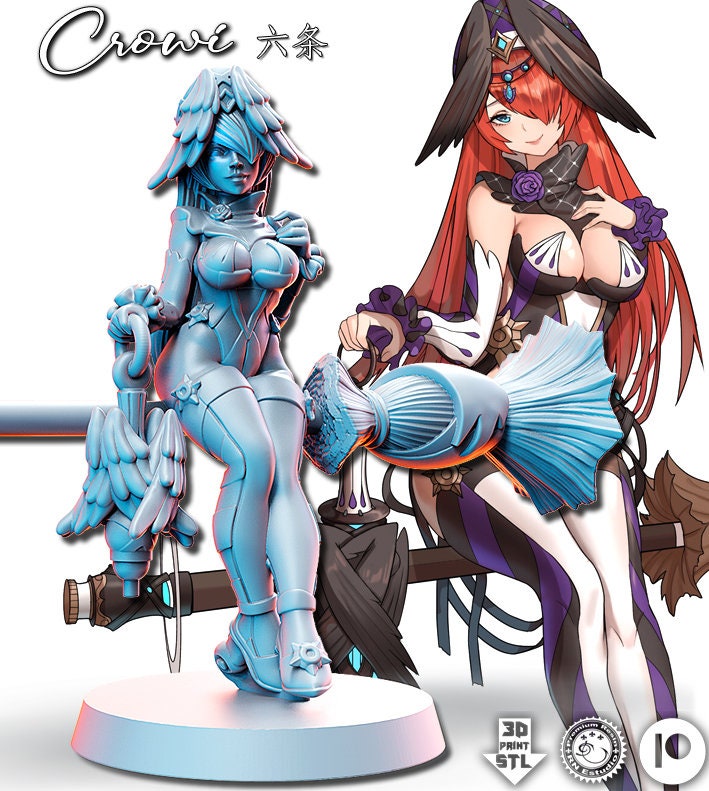 Crowi, Pinup |  32mm or 75mm Fantasy Miniature | D&D | RPG | Tabletop Game | Pathfinder | RN Estudio